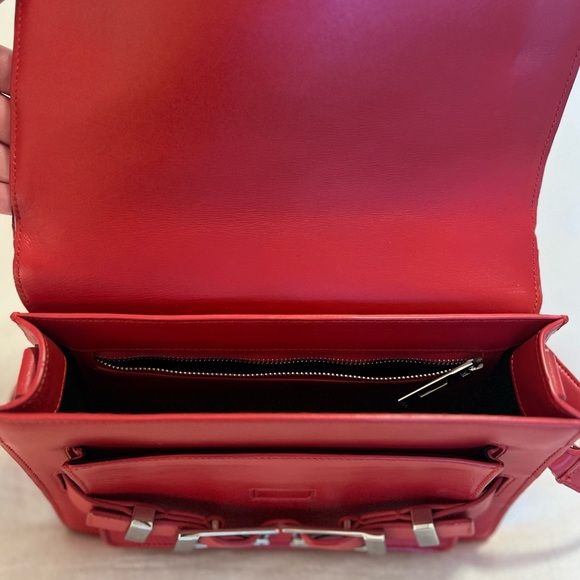 A.L.C. Red Leather Shoulder Crossbody Handbag - Picture 6 of 11